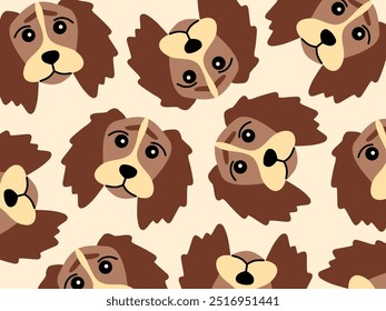 Dogs pattern. Pets. Cute wallpaper. Vector illustration