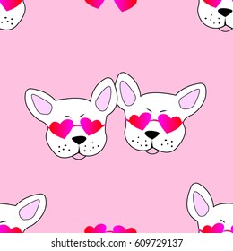 dogs pattern sunglasses seamless pattern vector illustration