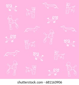 Dogs pattern. Vector illustration.