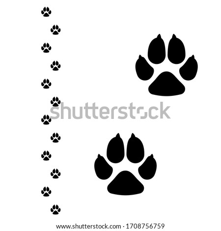 Dogs paw. Dog footprint flat icon. Vector illustration isolated on white background