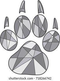 Dog's Paw (vector, low poly style)