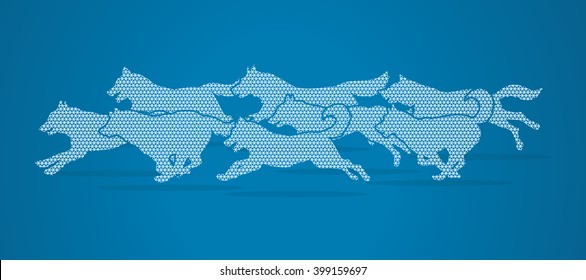 Dogs running designed using geometric pattern graphic vector.