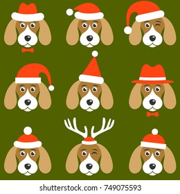 Dogs with Santa hats
