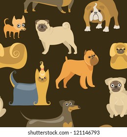 Dogs seamless pattern