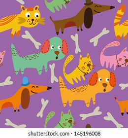 Dogs seamless pattern