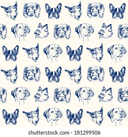 Dogs seamless pattern