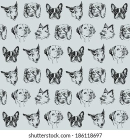 Dogs seamless pattern