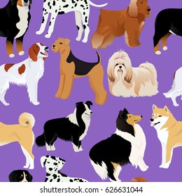 Dogs seamless pattern