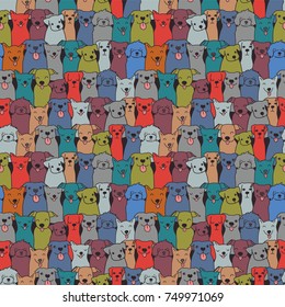 Dogs seamless pattern. Tile background for your design, fabric textile, wallpaper or wrapping paper.