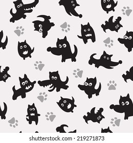 Dogs seamless pattern - vector illustration for your design