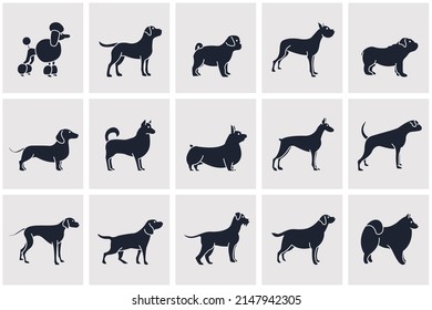 Dogs set icon symbol template for graphic and web design collection logo vector illustration