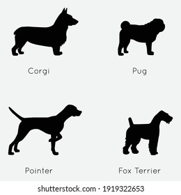 Dogs set icon,symbol and vector,Can be used for web, print and mobile