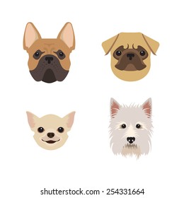 Dogs set for pet-shop. Vector illustration.
