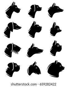 Dogs set. Vector