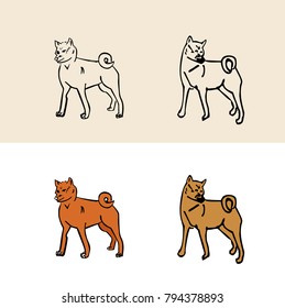 Dogs set. Vector illustration.