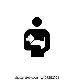 Dogs should be carried icon isolated on white background. Public information symbol modern, simple, vector, icon for website design, mobile app, ui. Vector Illustration