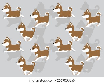 Dogs Side Running Alaskan Malamute Brown Coat Seamless Wallpaper Background