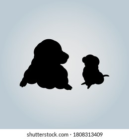 Icono de silueta de perros, vector, perro de silueta vectorial, colección vectorial de siluetas de perro, siluetas de perro sentadas. Nota: Editable