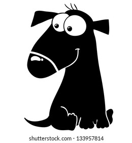 Dog's silhouette, isolated, sticker for wall