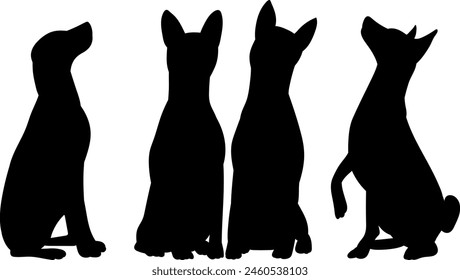 dogs silhouette on white background vector