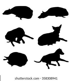 Dogs Silhouette Set- Vector