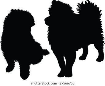 dogs silhouette - vector