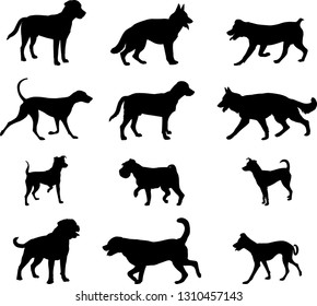 dogs silhouettes collection 2 - vector