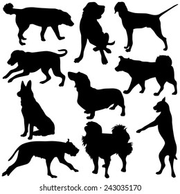 Dogs Silhouettes Set