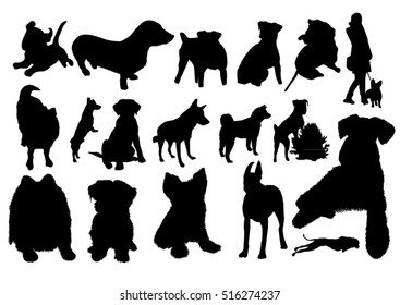 Dogs Silhouettes Set