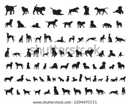 Dogs silhouettes,Dog collection, Dog silhouette