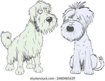 Dogs in sketch style. Color