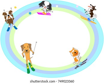 The dogs' ski title frame.