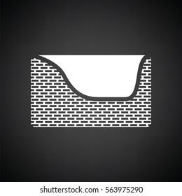 Dogs sleep basket icon. Black background with white. Vector illustration.