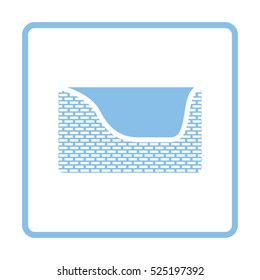 Dogs sleep basket icon. Blue frame design. Vector illustration.