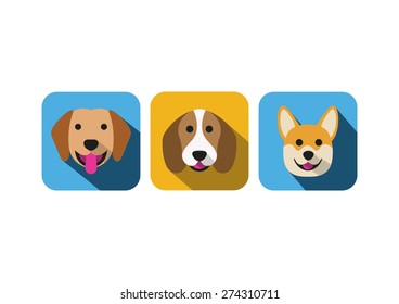 dogs smile flat design