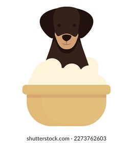 Dogs spa icon cartoon vector. Dog bath. Animal shower