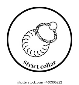 Dogs strict collar icon. Thin circle design. Vector illustration.