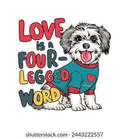 Dogs T Shirt Design vector template. Dog quotes typography for t-shirts design