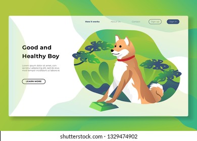 dogs that are looking at human activities and thinking about something - All elements on this template are editable with vector software
