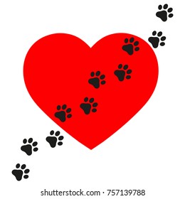 The dog's track in the heart
