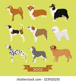 Dogs Vector Design Illustration