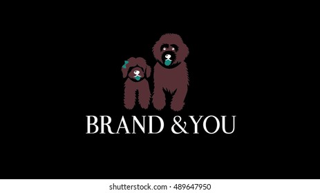 Dogs vector logo design template. Veterinary brand. Pet shop emblem