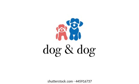 Dogs vector logo template (sign, symbol. icon)