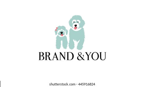 Dogs vector logo template (sign, symbol. icon)