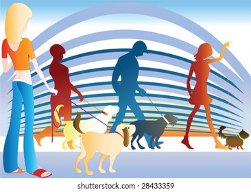 Dogs - winners go on arena beside with the owners