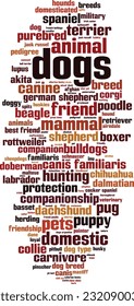 Dogs word cloud concept. Collage made of words about dogs. Vector illustration 