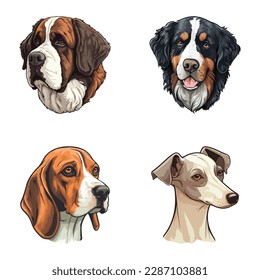 Perros2 Icono Plano Aislado En Fondo Blanco