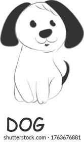 dog.title.isolated on a white background.vector.
