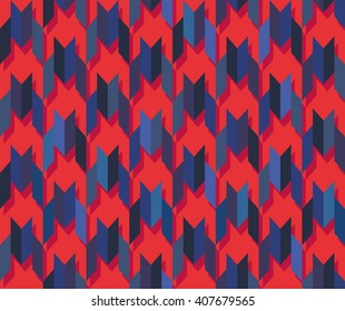 Dogtooth Pattern On Red Background