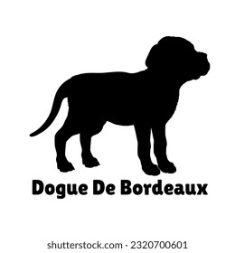  Dogue De Bordeaux Dog puppies silhouette. Baby dog silhouette. Puppy